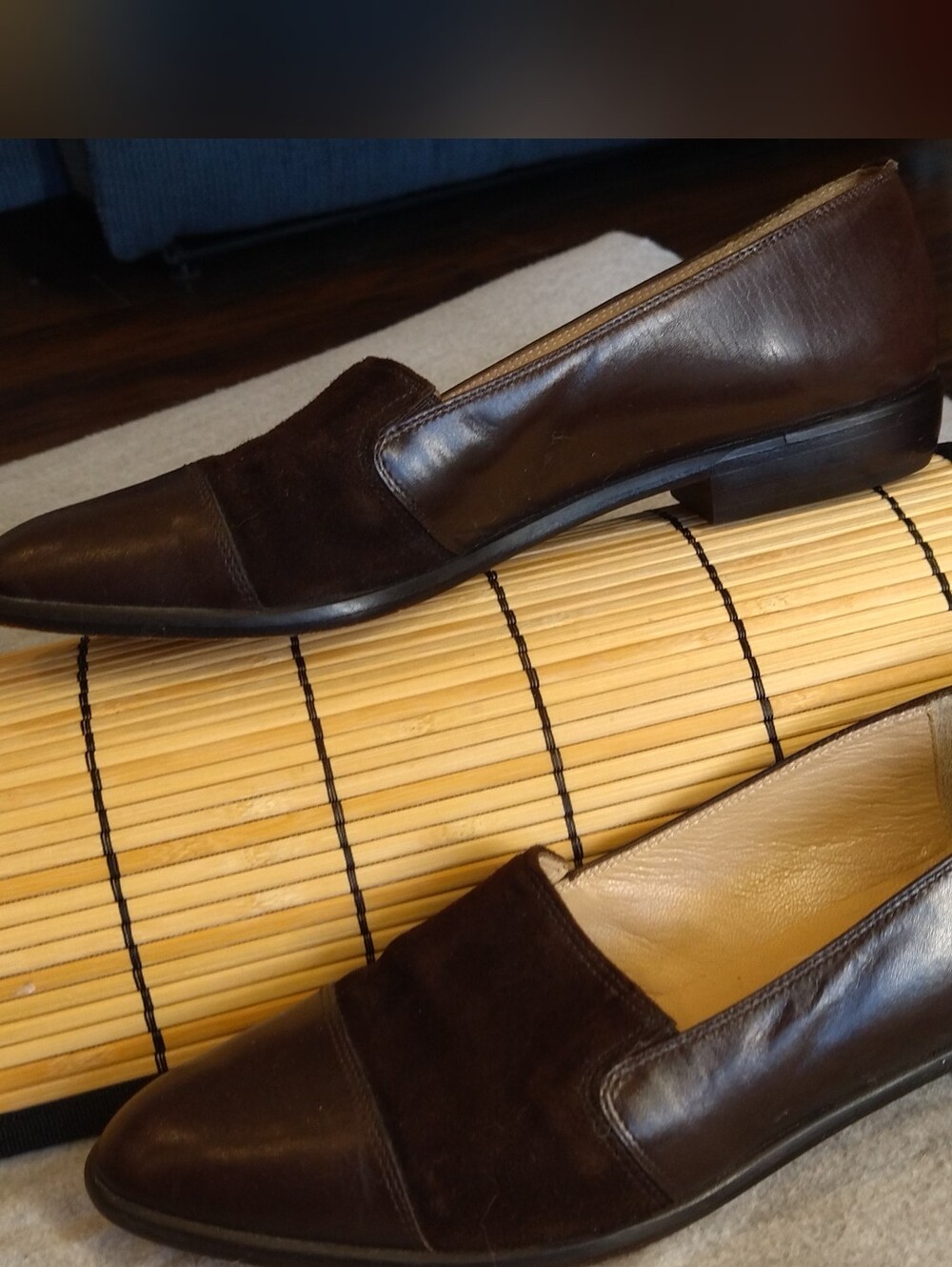 Classiques Entier Italian Leather Suede Loafers Women Size 6 N Narrow Brown Flat